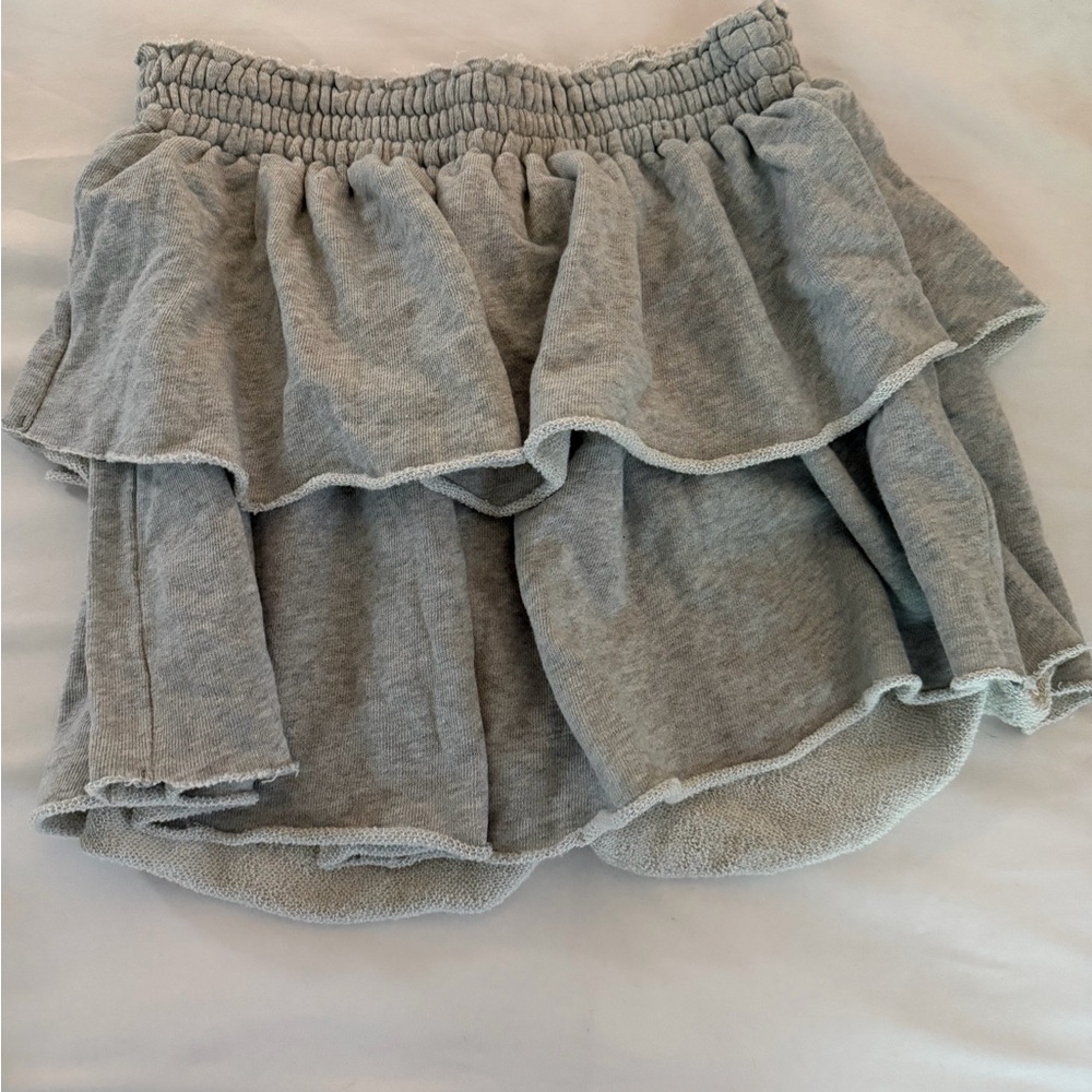 NWOT aerie Gray Ruffle Mini Skirt